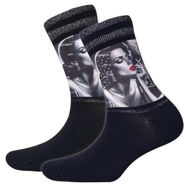 Cool 7 - Damensocken mit Strass - Motiv - C0492